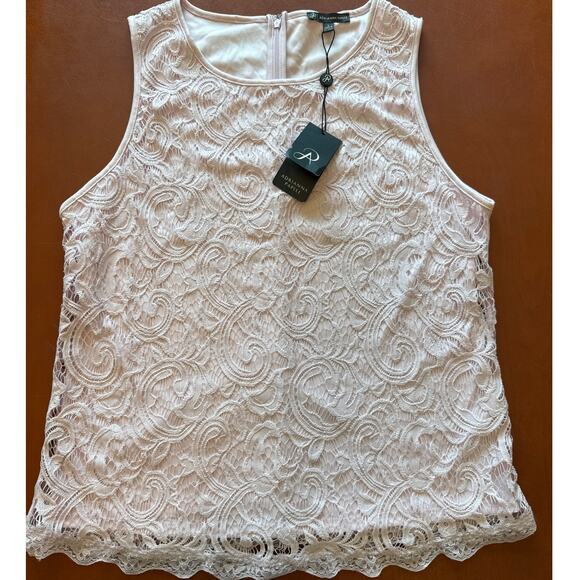 Adrianna Papell Icy Lilac Lace Sleeveless Top L NWT Elegant - Picture 3 of 8